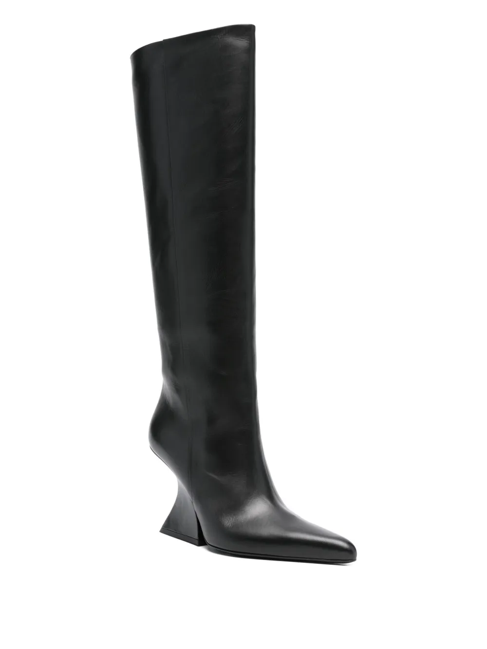 Mugler 70mm pointed-toe sculpted-heel boots Black
