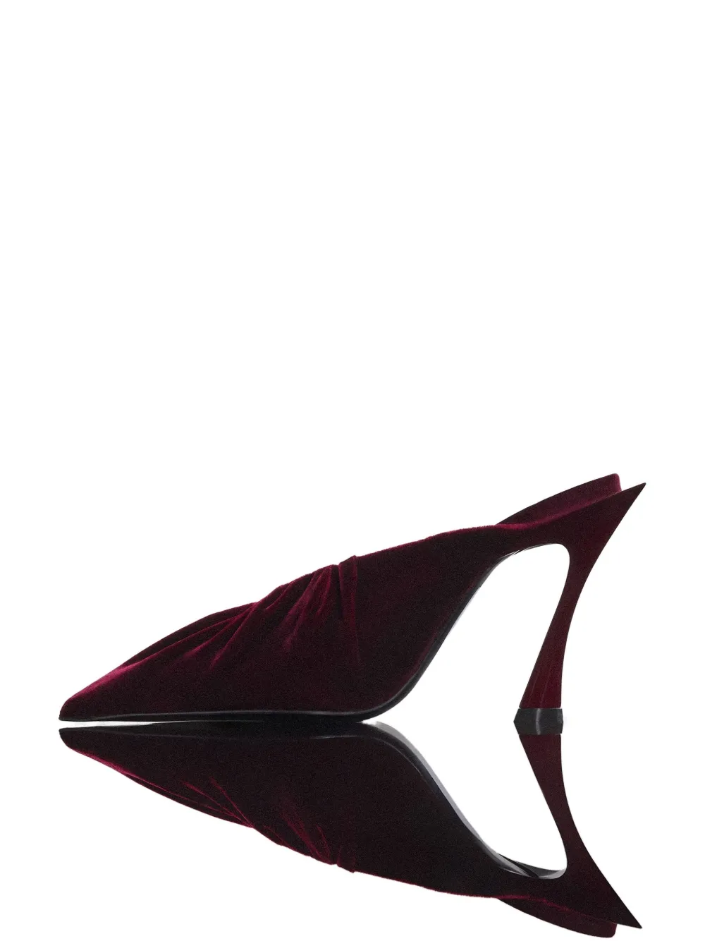 Mugler 95mm pleated pointed-toe heeled mules Red