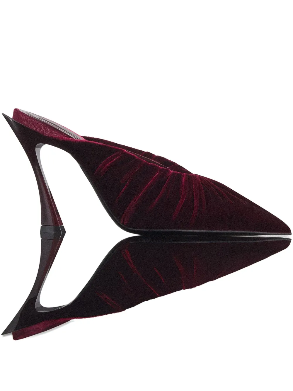 Mugler 95mm pleated pointed-toe heeled mules Red