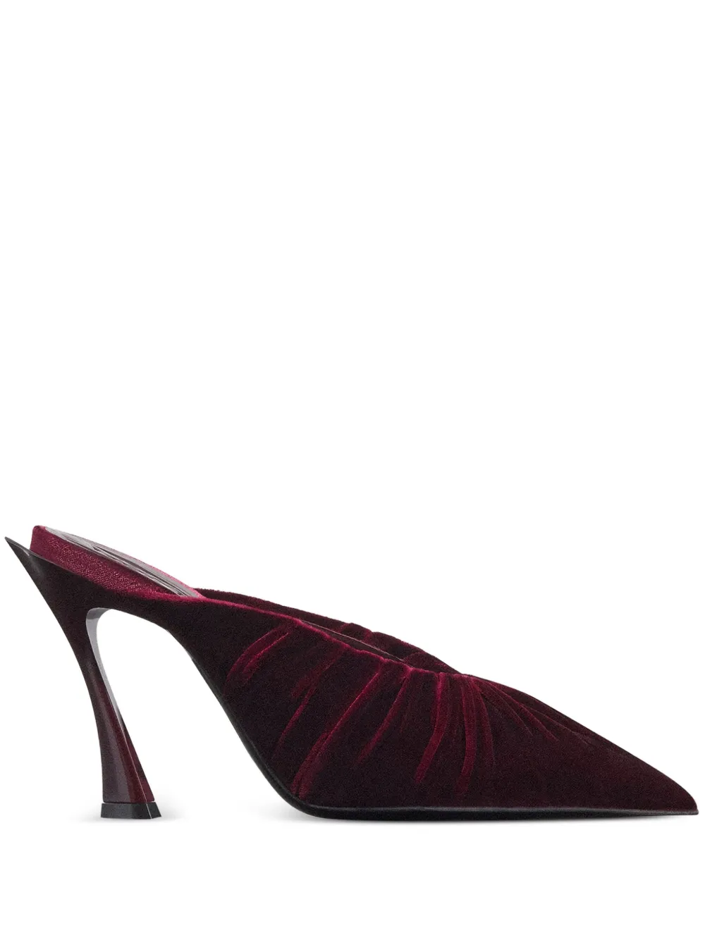Mugler 95mm pleated pointed-toe heeled mules | Red | Image 1