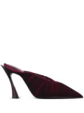 Mugler 95mm pleated pointed-toe heeled mules - Red