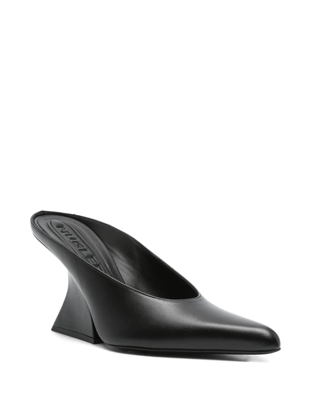 Mugler 100mm sculpted heel pointed-toe heeled mules Black
