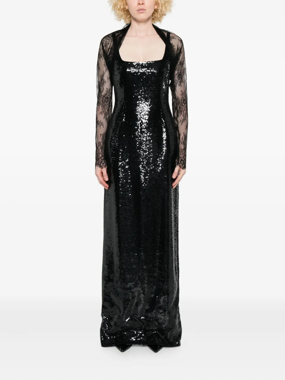 Alberta Ferretti Cropped jack met bloemenkant Zwart