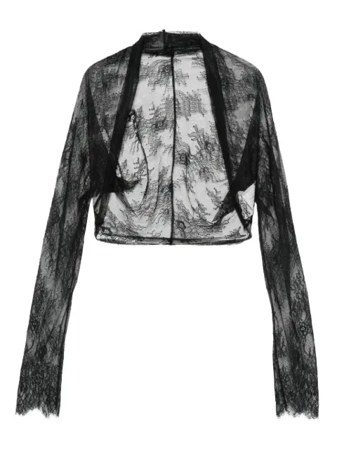 Alberta Ferretti chamarra corta con encaje floral