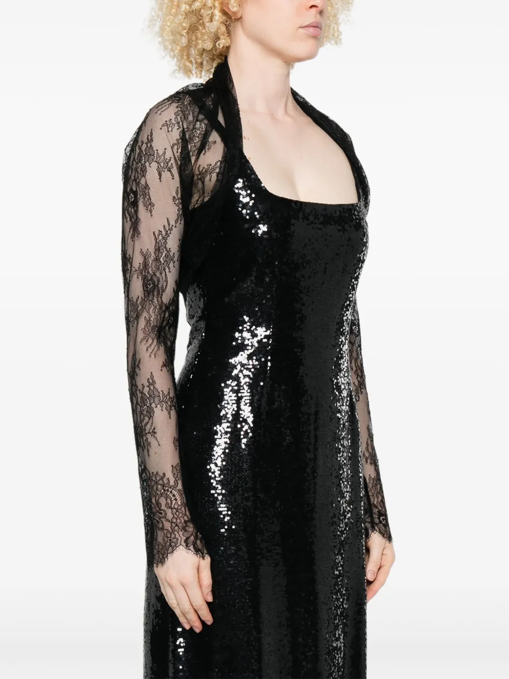 Alberta Ferretti Cropped jack met bloemenkant Zwart