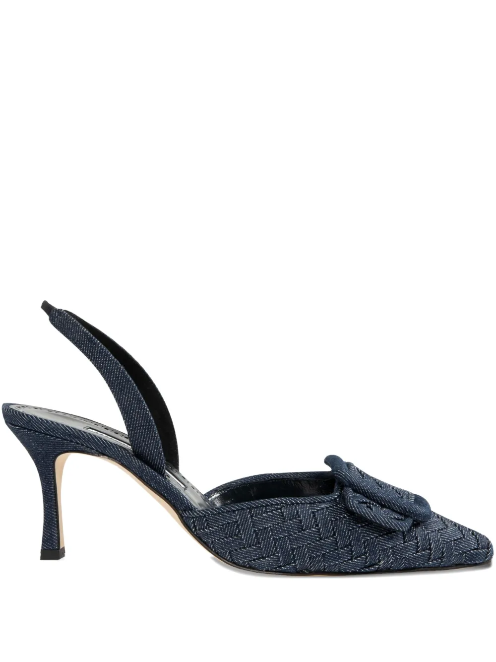 Manolo Blahnik 70mm slingback woven pumps Blue