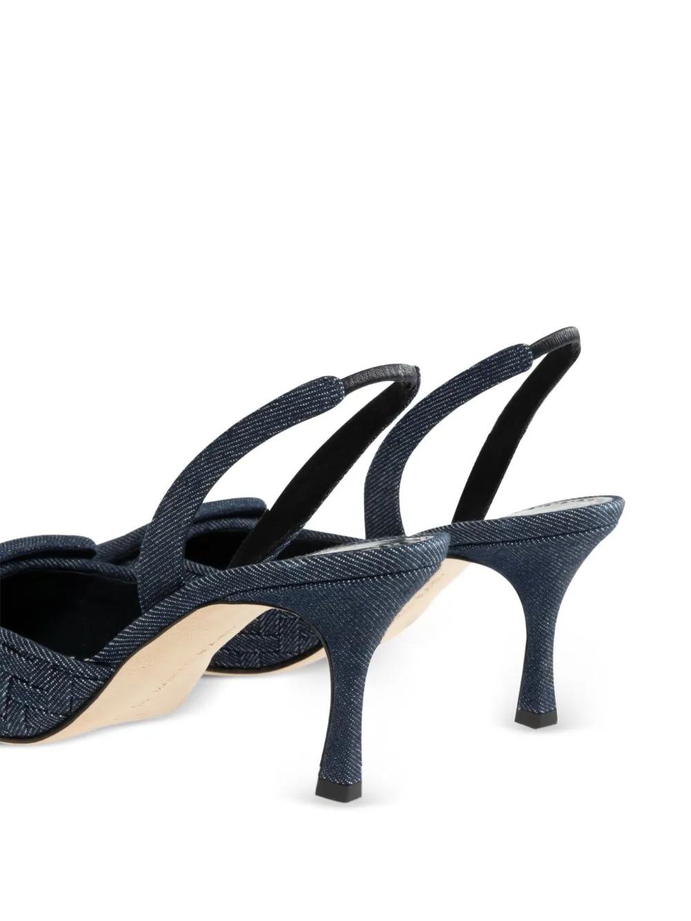 Manolo Blahnik 70mm slingback woven pumps Blue