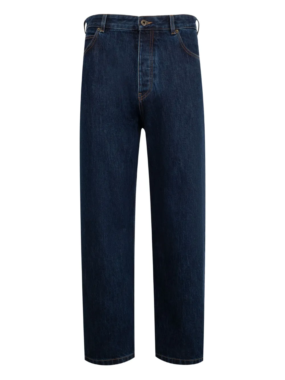 embossed-logo jeans