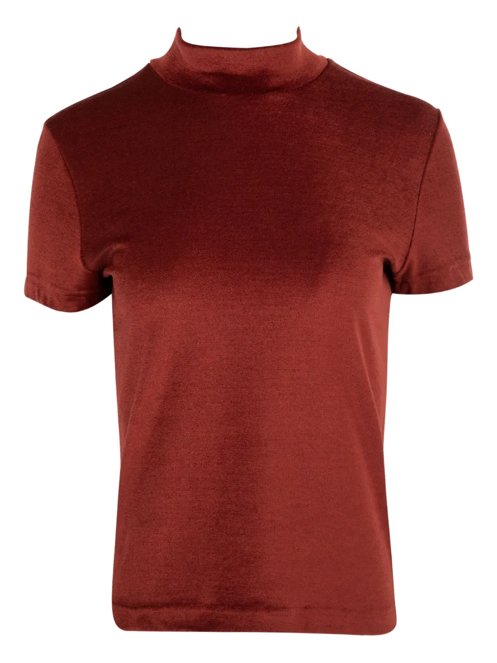 mock-neck short-sleeve top