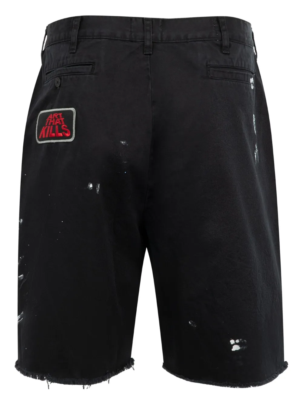 Gallery Dept. Mens Black Art On Display Paint-splatter Cotton-chino Shorts In Black