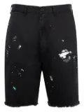 GALLERY DEPT. paint-splatter frayed shorts - Black
