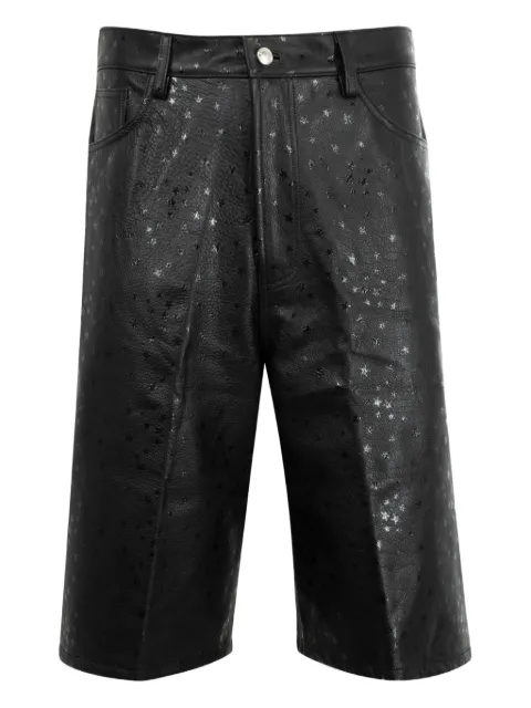 Nahmias star-print leather cargo-pocket shorts