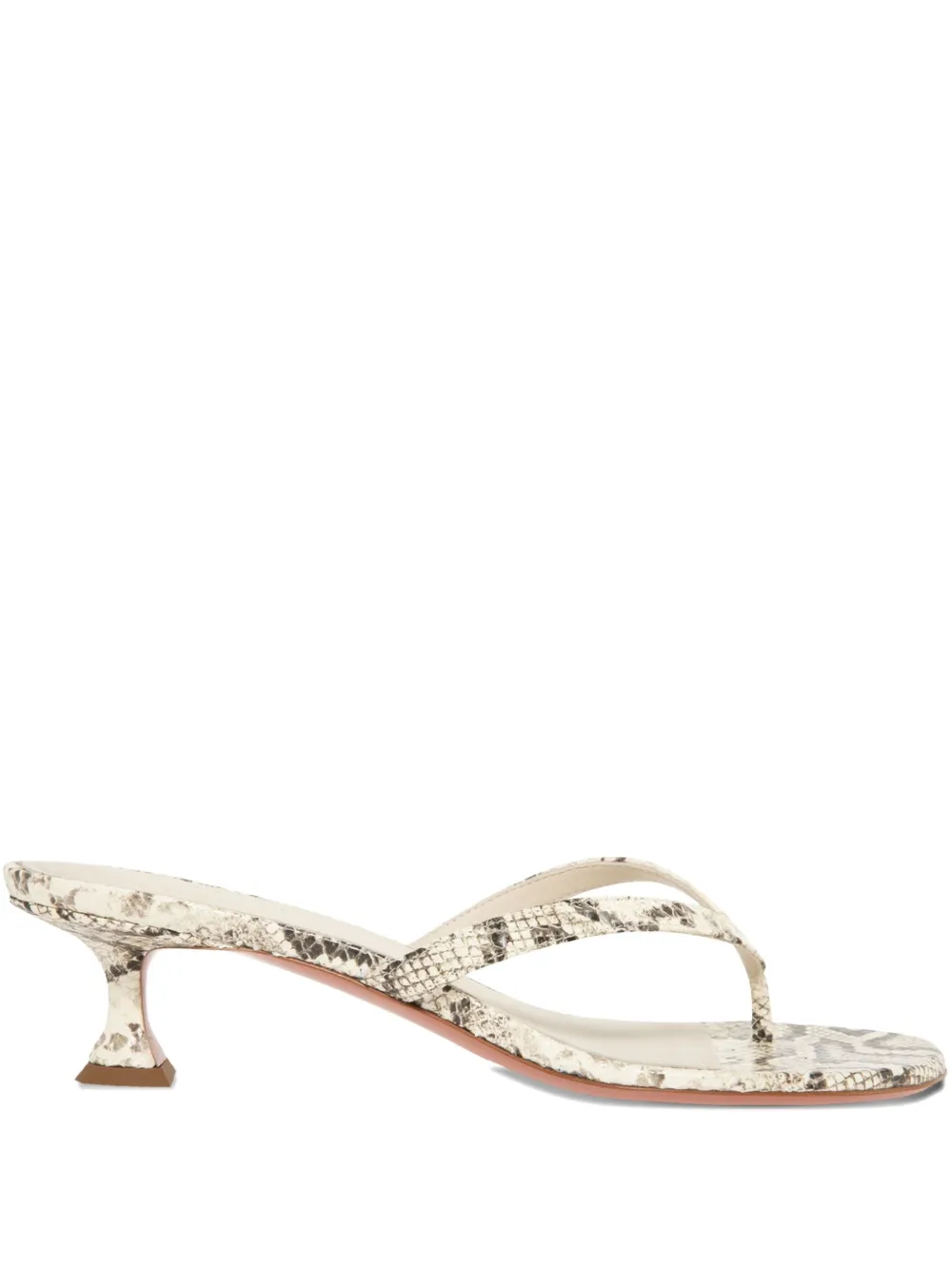 Amina Muaddi 45mm Juliette Thong snakeskin sandals Neutrals