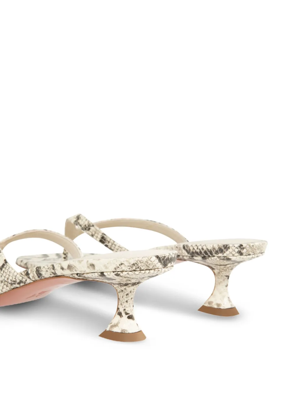 Amina Muaddi 45mm Juliette Thong snakeskin sandals Neutrals