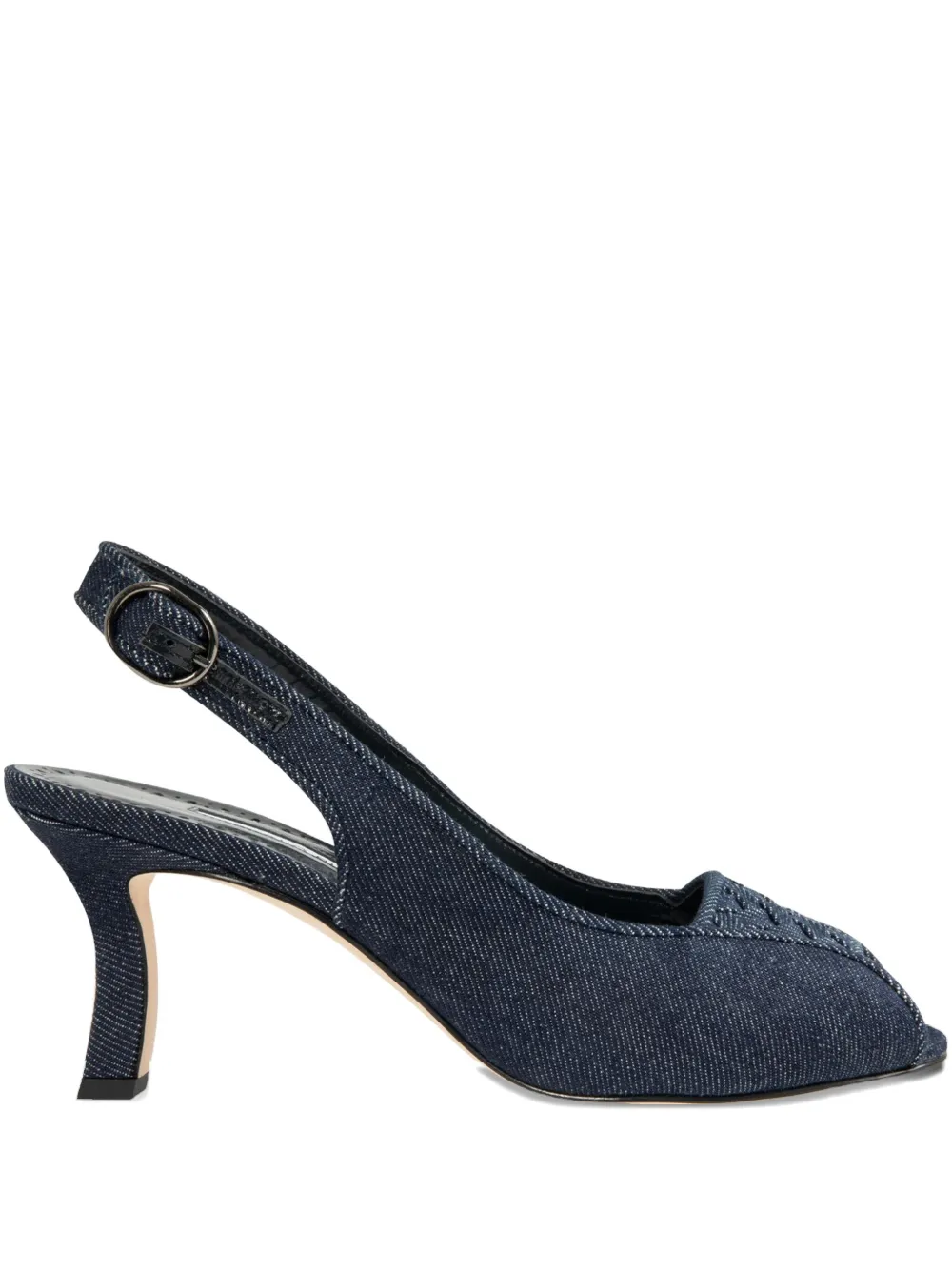 Manolo Blahnik 70mm slingback peep-toe pumps Blue