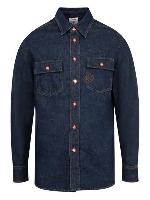 Casablanca monogram-motif denim shirt