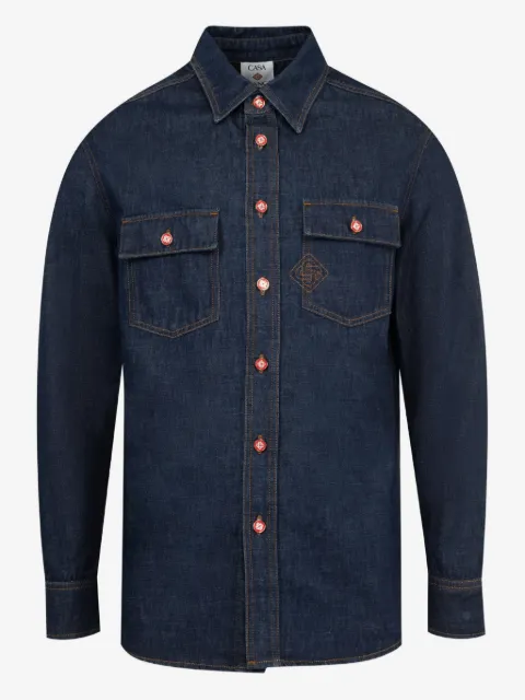 Casablanca monogram-motif denim shirt
