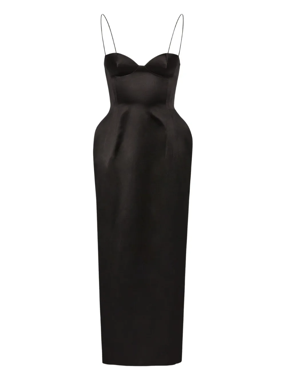 Magda Butrym sweetheart-neck silk hourglass midi dress Zwart