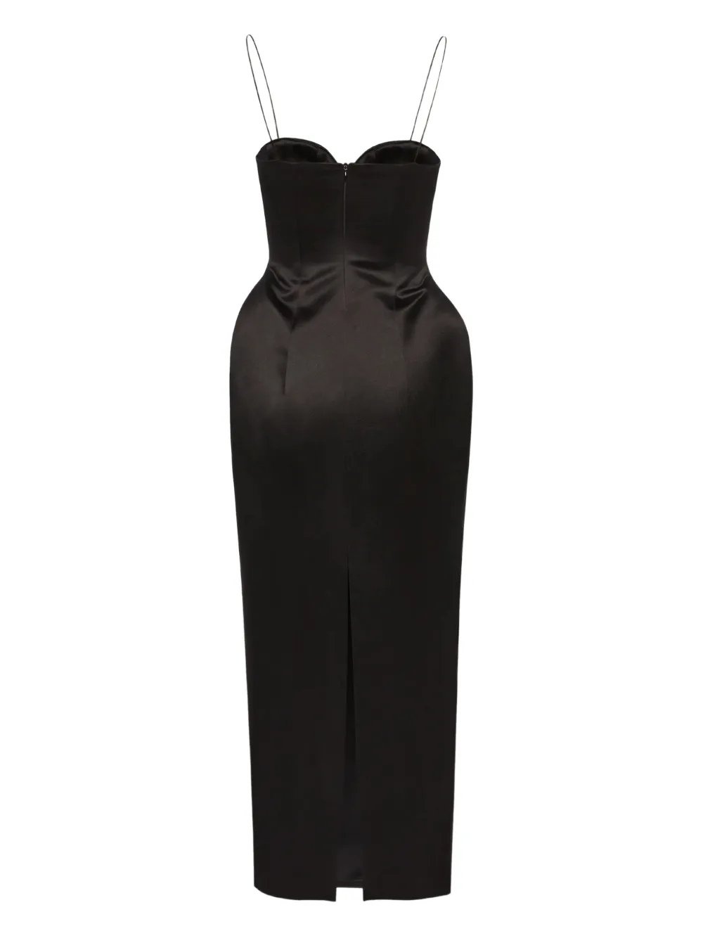Magda Butrym sweetheart-neck silk hourglass midi dress Zwart