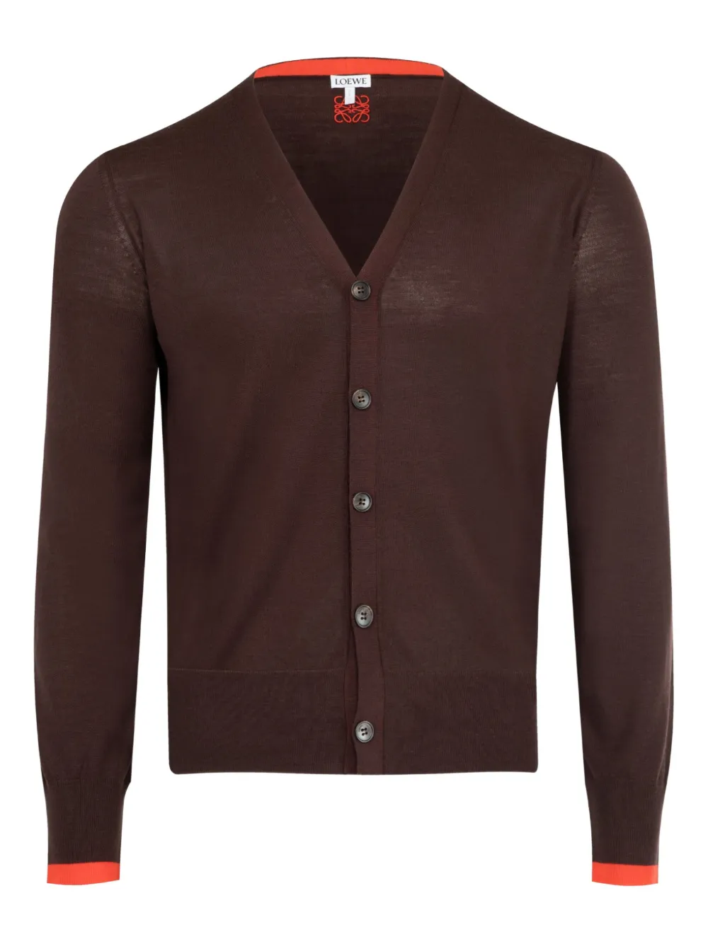 LOEWE buttoned V-neck cardigan Bruin