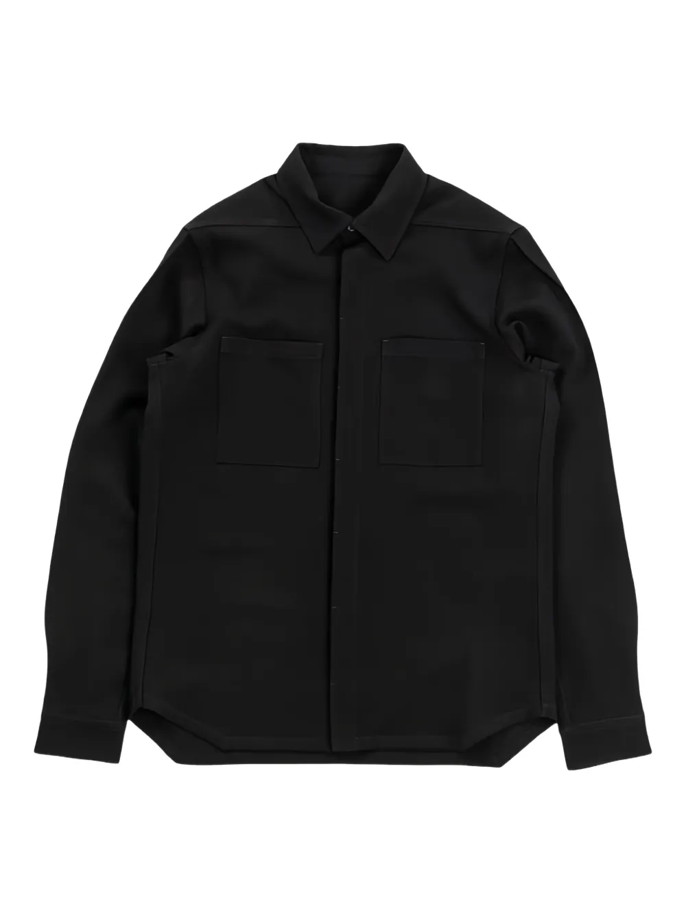 Rick Owens Double-pocket Long-sleeve Shirt In Black