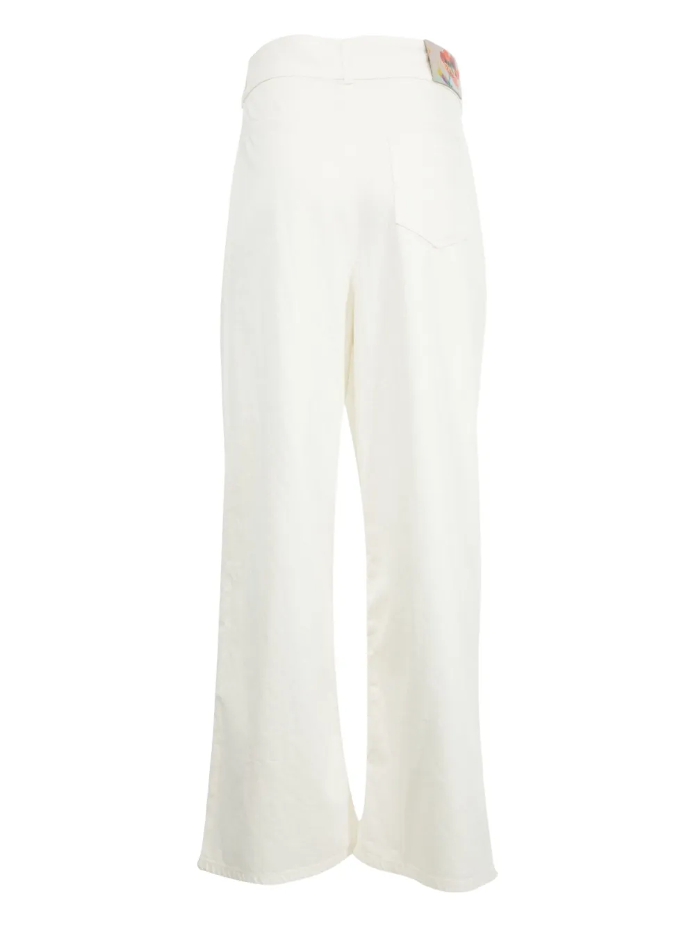 Loewe High-rise Cotton Twill Wide-leg Pants In White