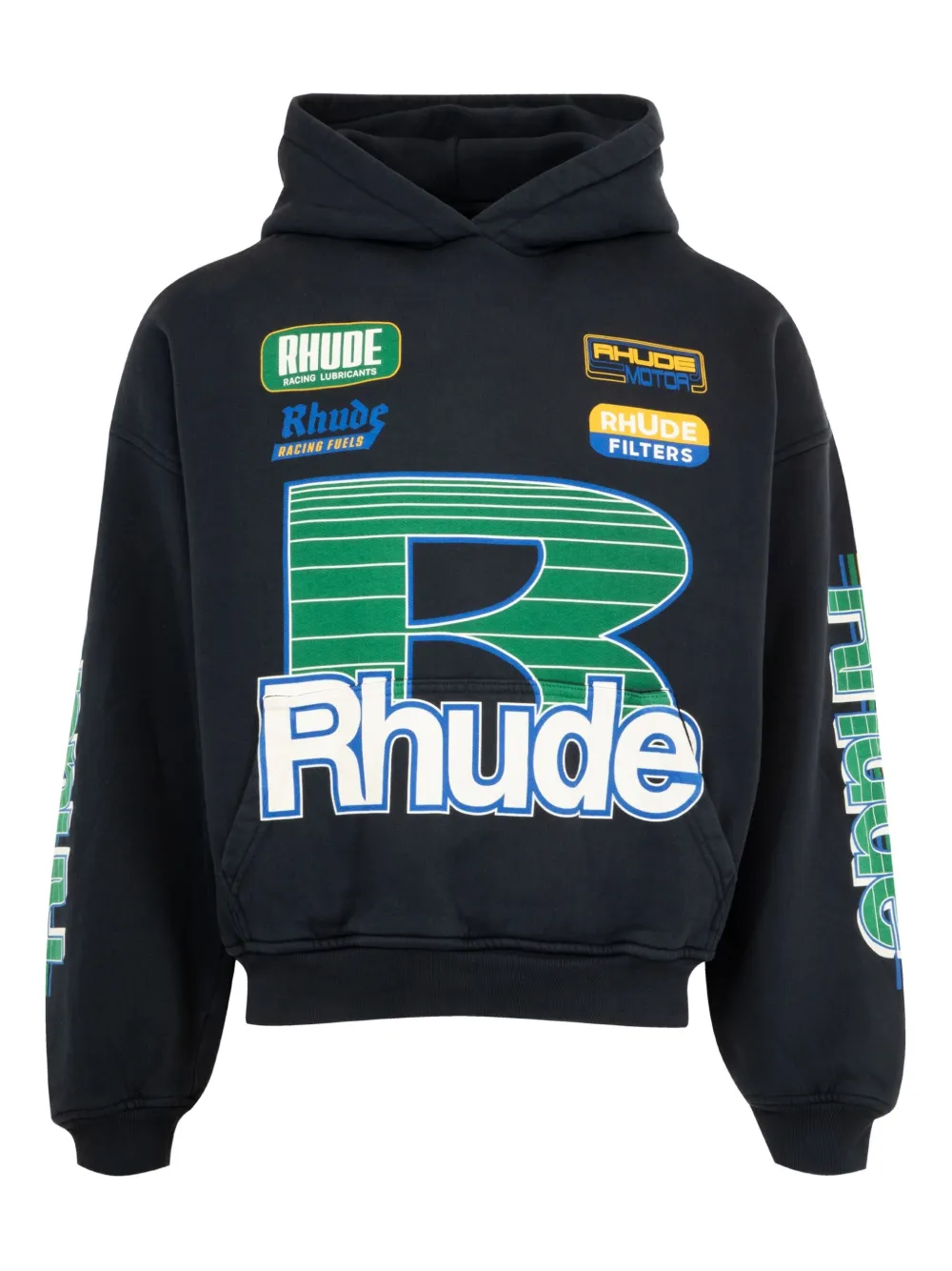 RHUDE Hoodie met print en logo Zwart