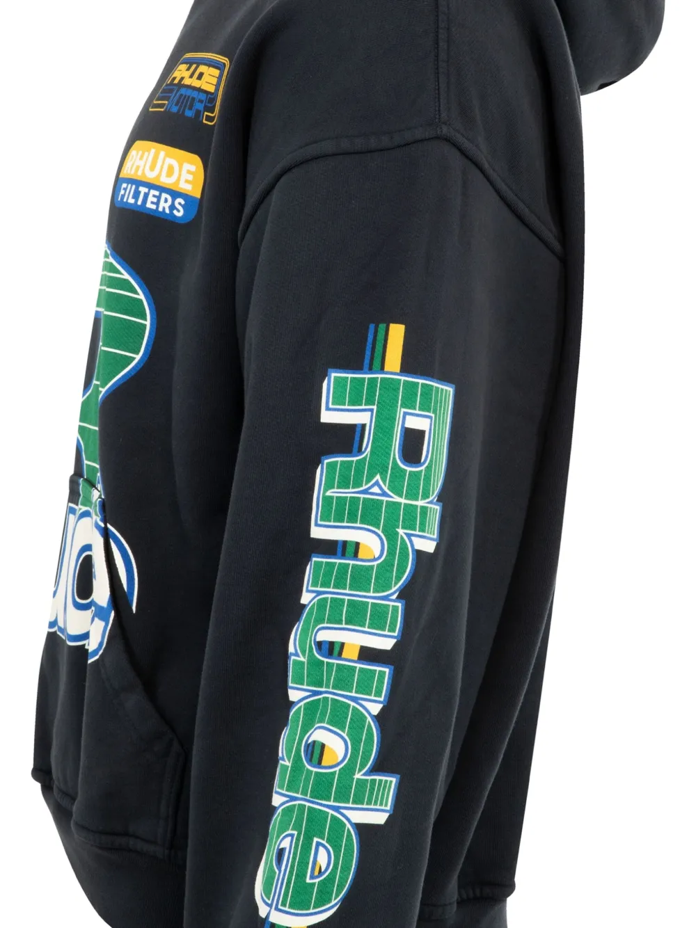 RHUDE Hoodie met print en logo Zwart