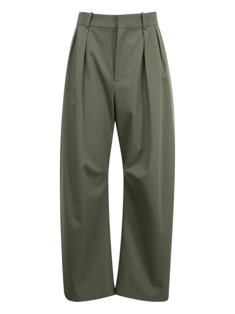 Loewe Pleated Barrel Trousers In Green