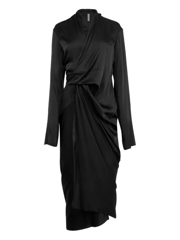 satin effect wrap dress Rick Owens Wrap-effect Satin Dress