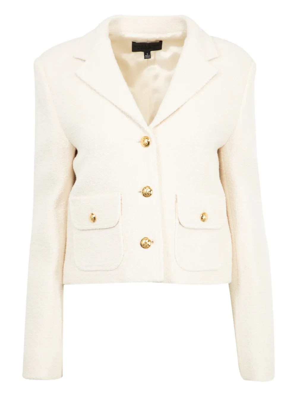 Nili Lotan Soren gold-button tweed jacket Beige