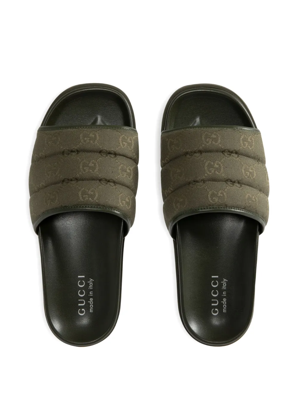 Gucci GG monogram quilted slides Green