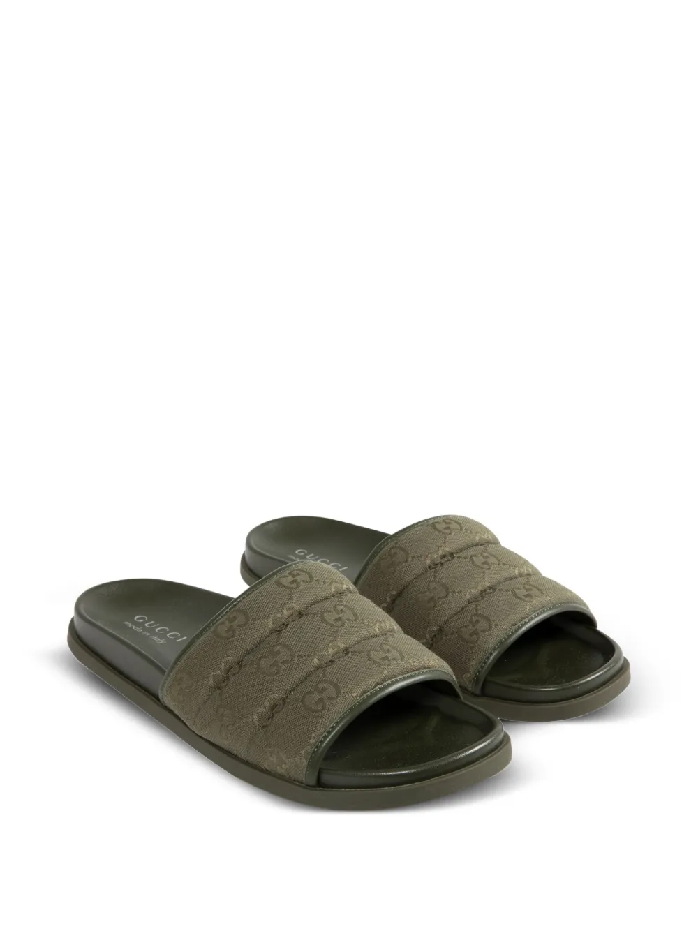 Gucci GG monogram quilted slides Green