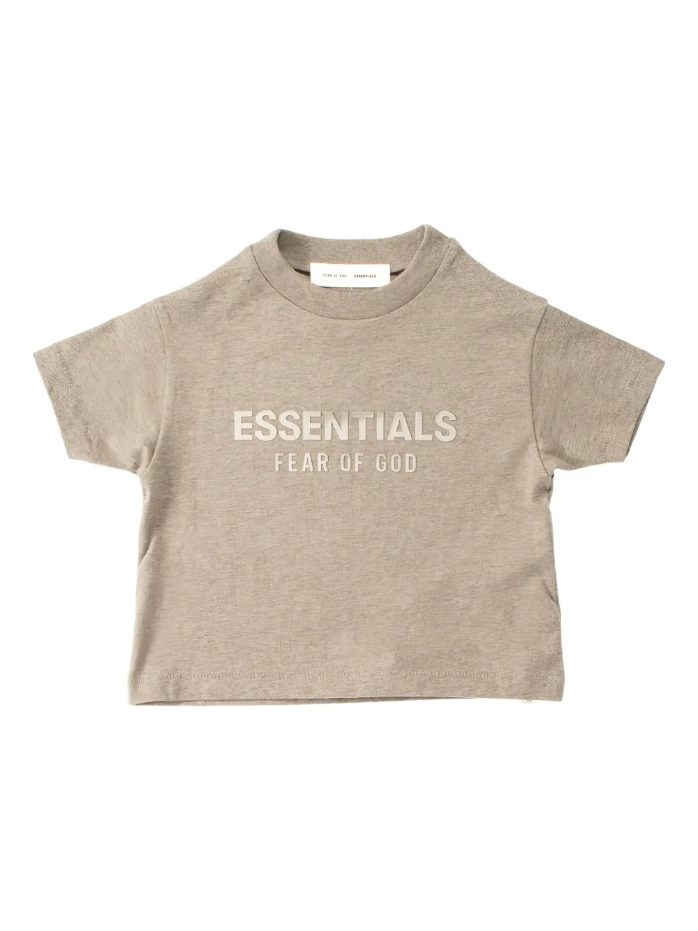 Essentials Kids' Logo-embroidered Crew Neck T-shirt In Neutral