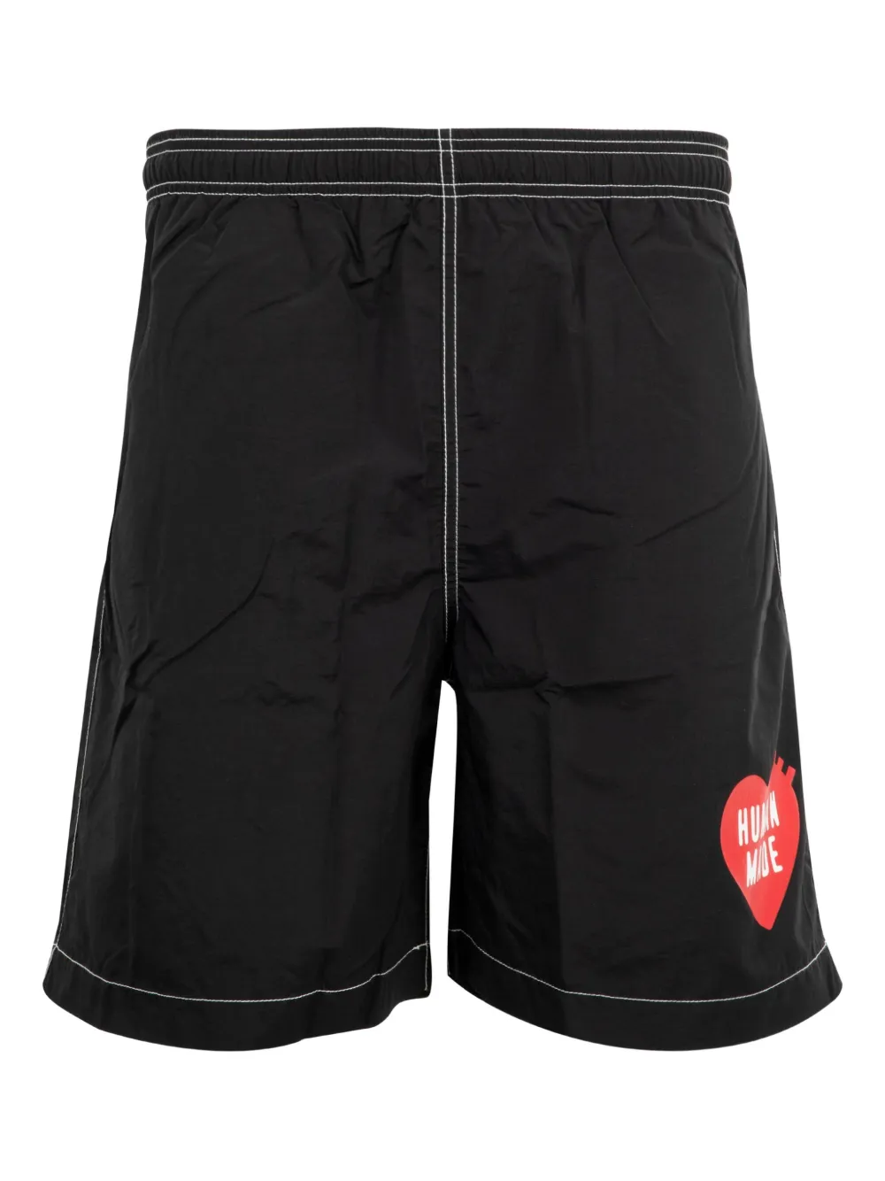heart-logo swim shorts