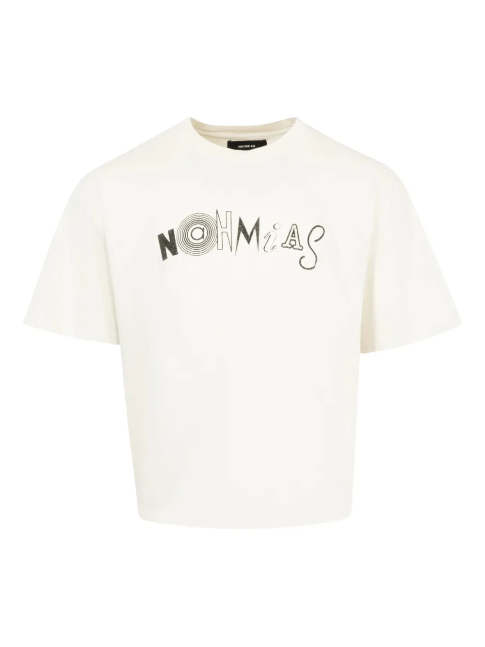 Nahmias T-shirt met collage logo Wit
