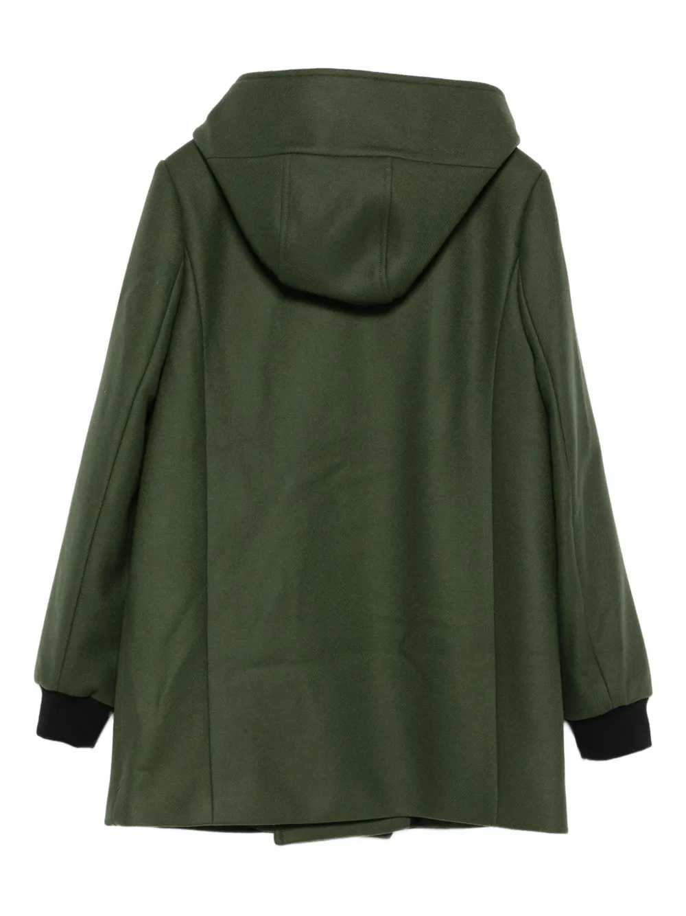 Balmain Kids double-breasted hooded jacket Groen