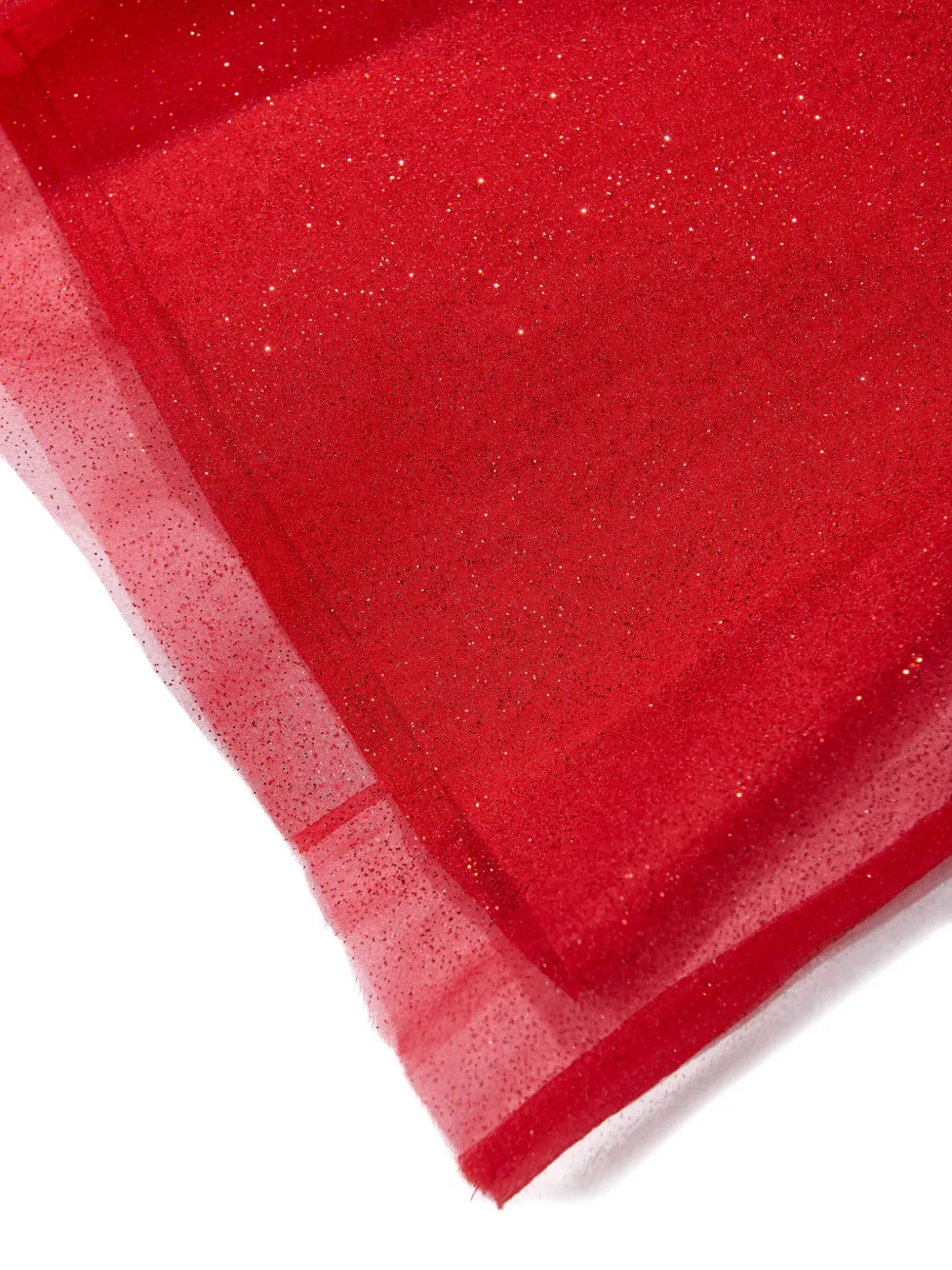 MAMA LUMA KIDS glitter-embellished ruffled dress Rood