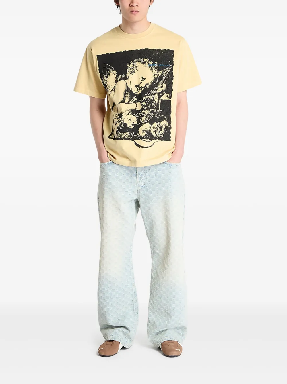 Awake NY Cherub Cities T-shirt Geel