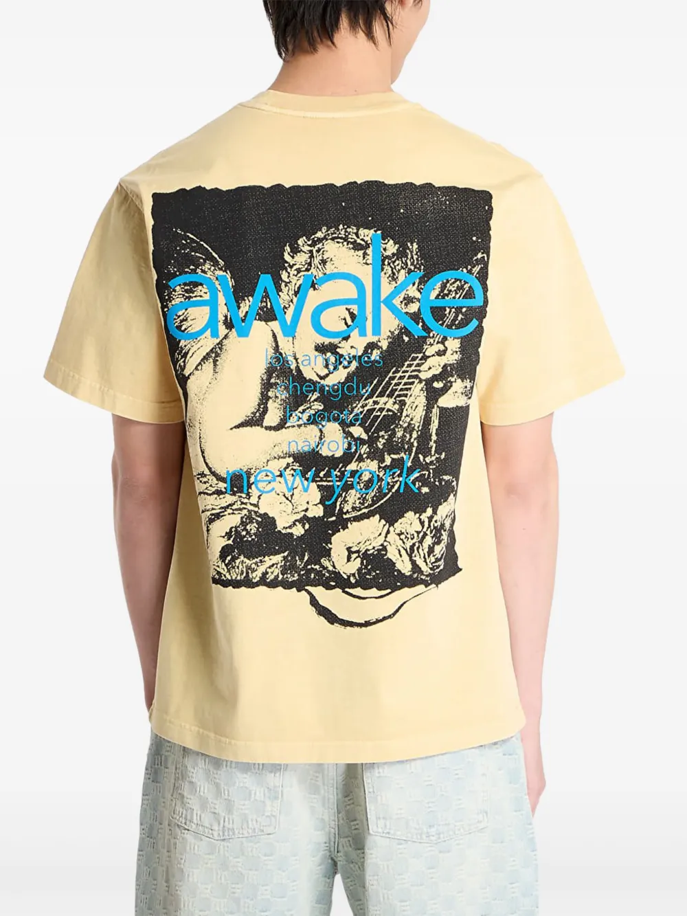 Awake NY Cherub Cities T-shirt Geel