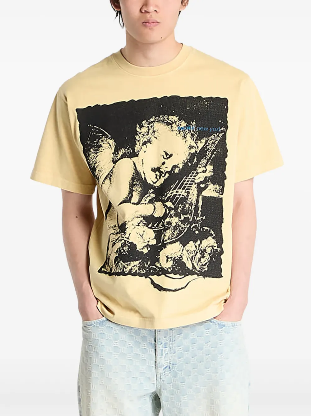 Awake NY Cherub Cities T-shirt - Geel