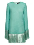 Taller Marmo Claudia fringe-trim mini dress - Green