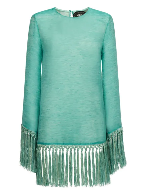 Taller Marmo Claudia fringe-trim mini dress