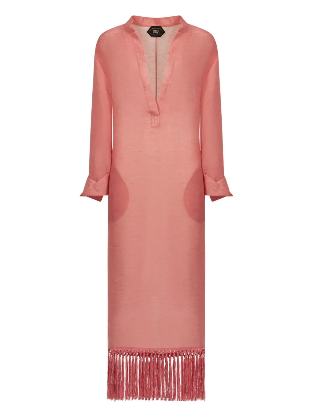 Taller Marmo Bahamas fringe-hem maxi dress | Pink | Image 1