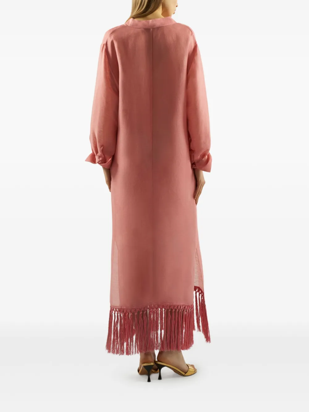 Taller Marmo Bahamas maxi-jurk met franje afwerking Roze