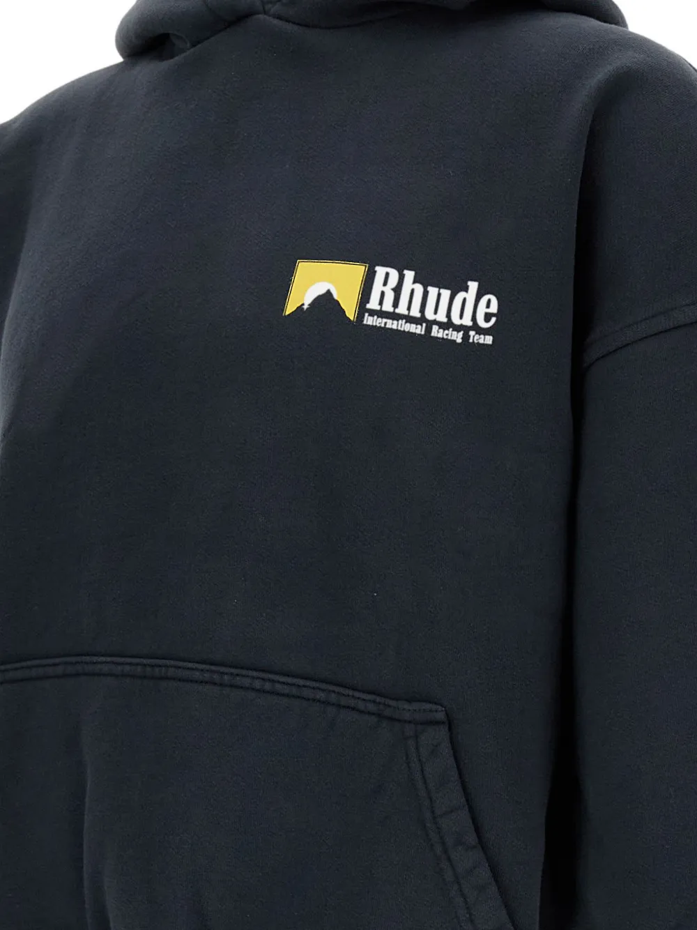 RHUDE Sweater met capuchon en geribbelde afwerking Zwart