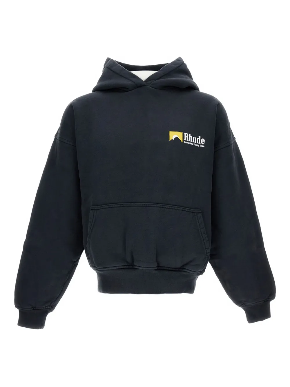 RHUDE hooded ribbed-cuff sweatshirt Zwart