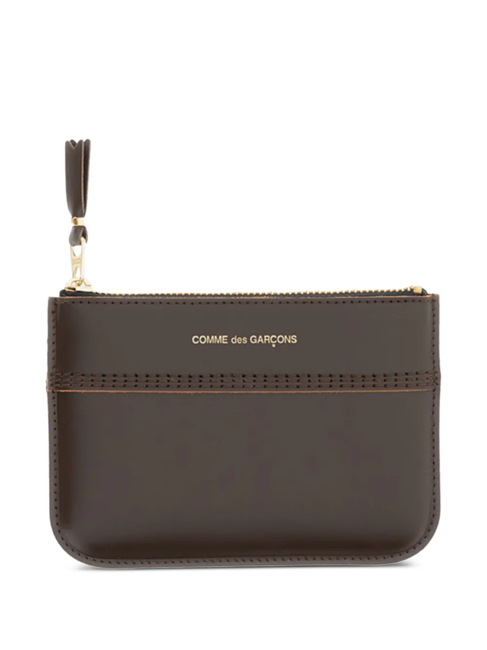 Comme Des Garçons Play zip-fastening leather card holder Bruin