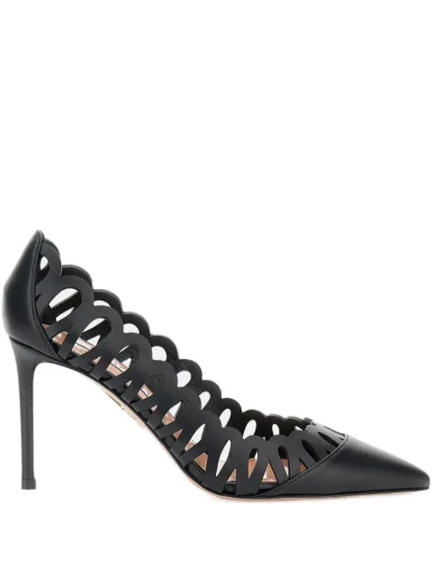 Aquazzura 85mm perforated leather pumps