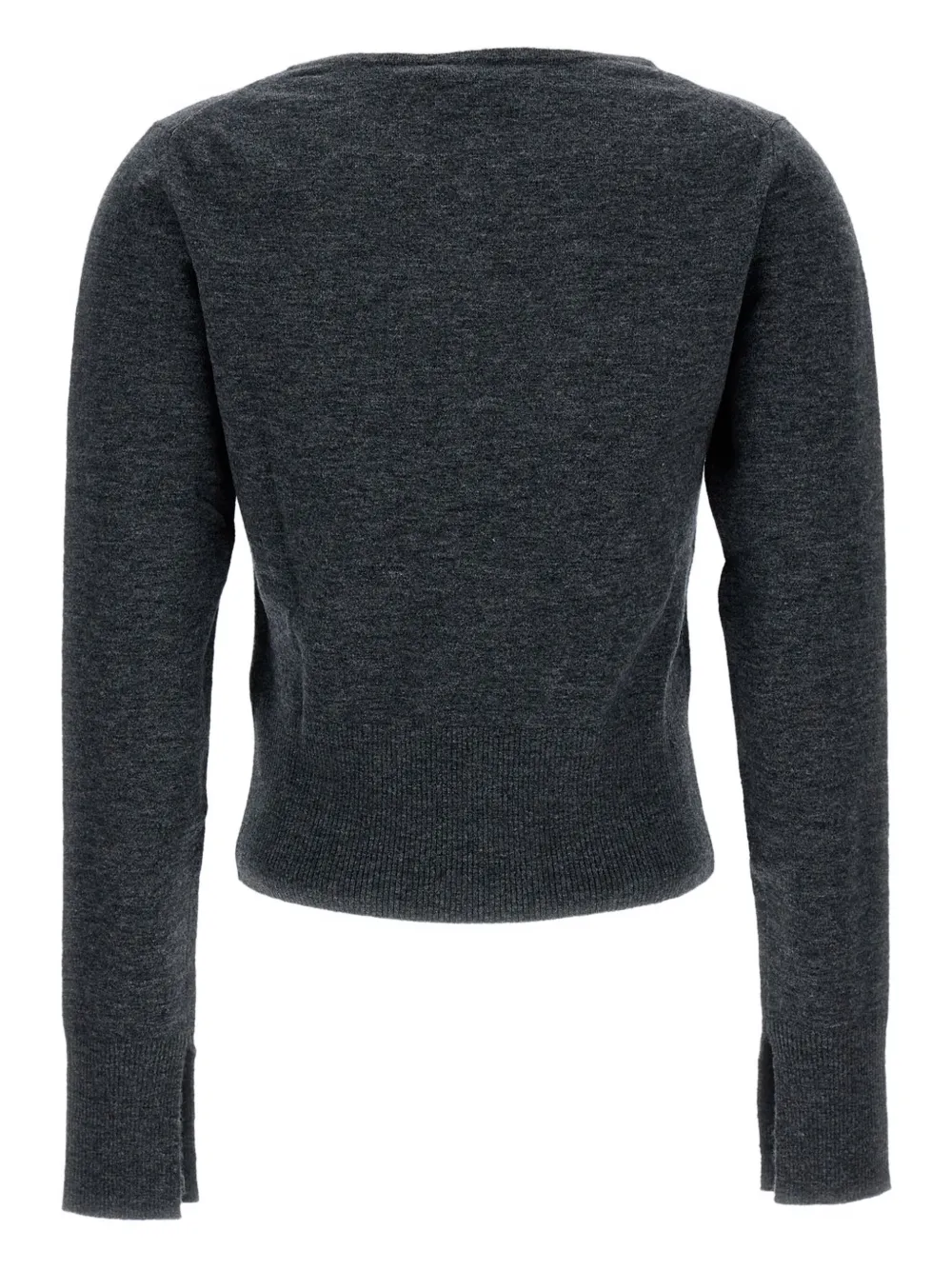 Erdem Cropped Crystal-embellished Sweater In Gray
